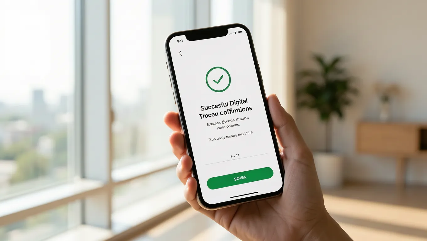 A smartphone displaying a fast personal loan approval notification in a bright setting.