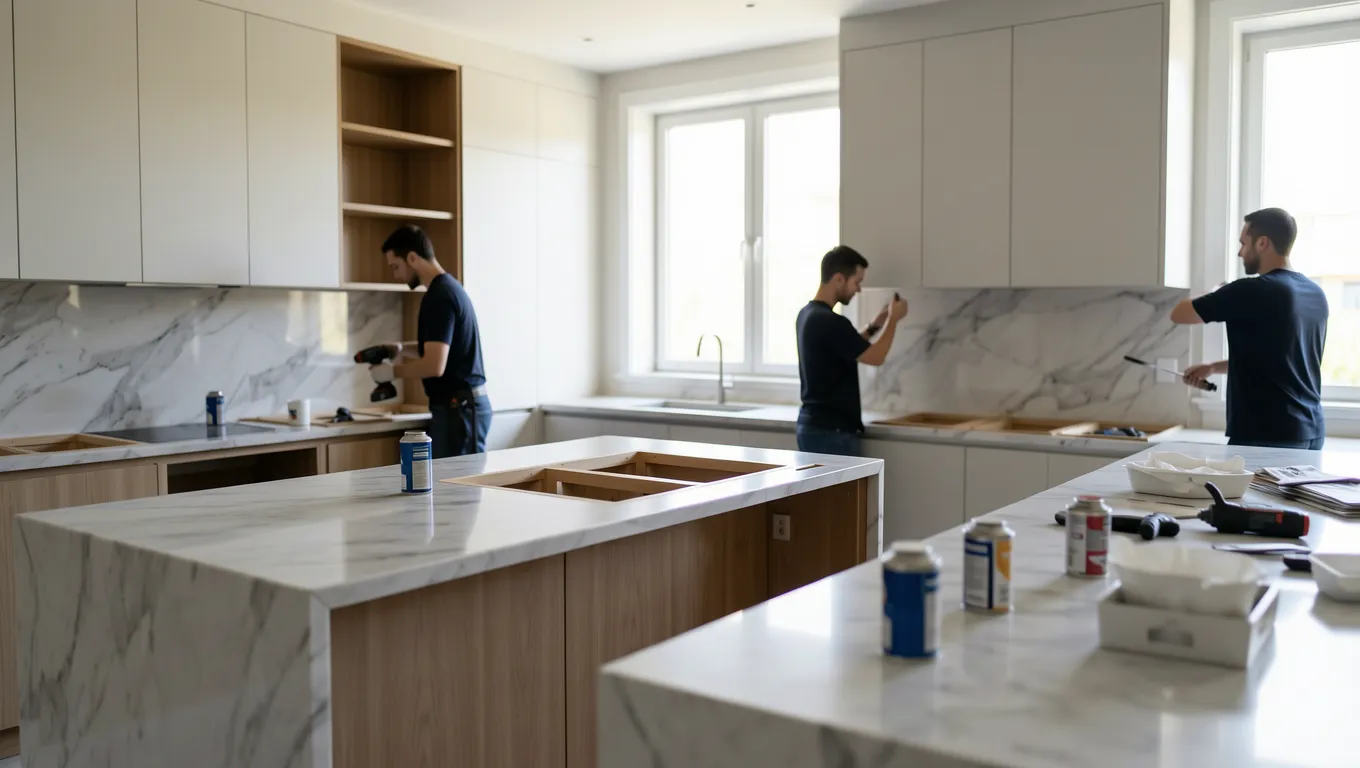 High-end kitchen remodel project funded by long term personal loans