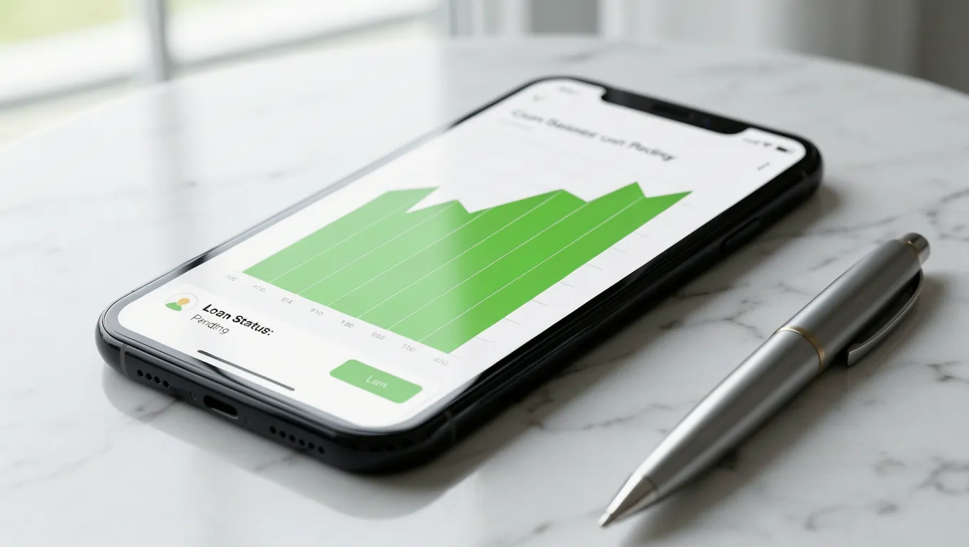 Smartphone showing financial growth related to no credit check loans
